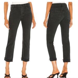 MOTHER DENIM The ScrapperCuff Ankle Fray The Devil May Care Faded Black | Sz 28